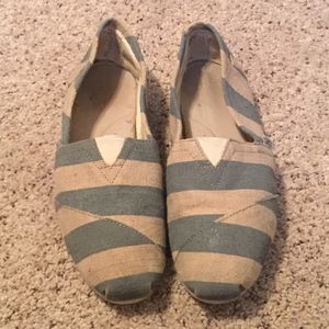 Canvas Stripe Toms Grey/Tan